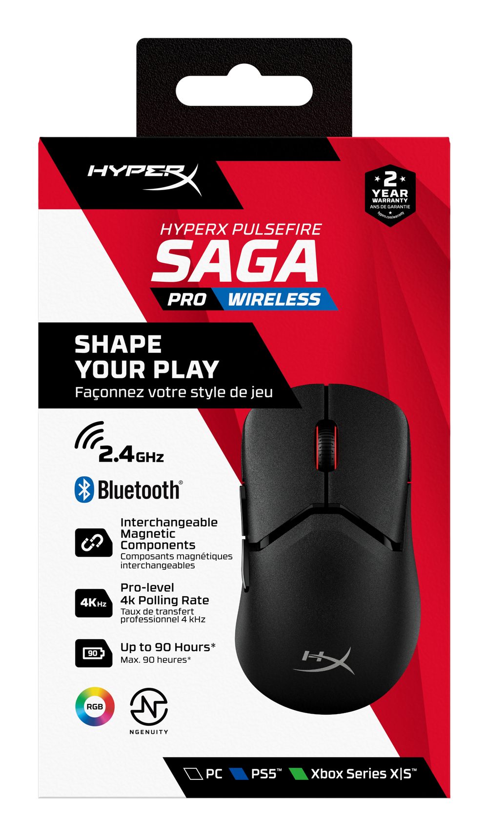 HyperX Pulsefire Saga Pro Wireless Gaming Mouse (Black)
