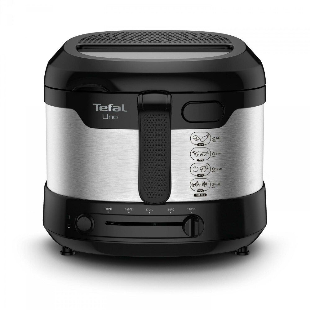 Tefal Uno FF215D Single 1.8 L Stand-alone 1600 W Deep fryer Black, Stainless steel